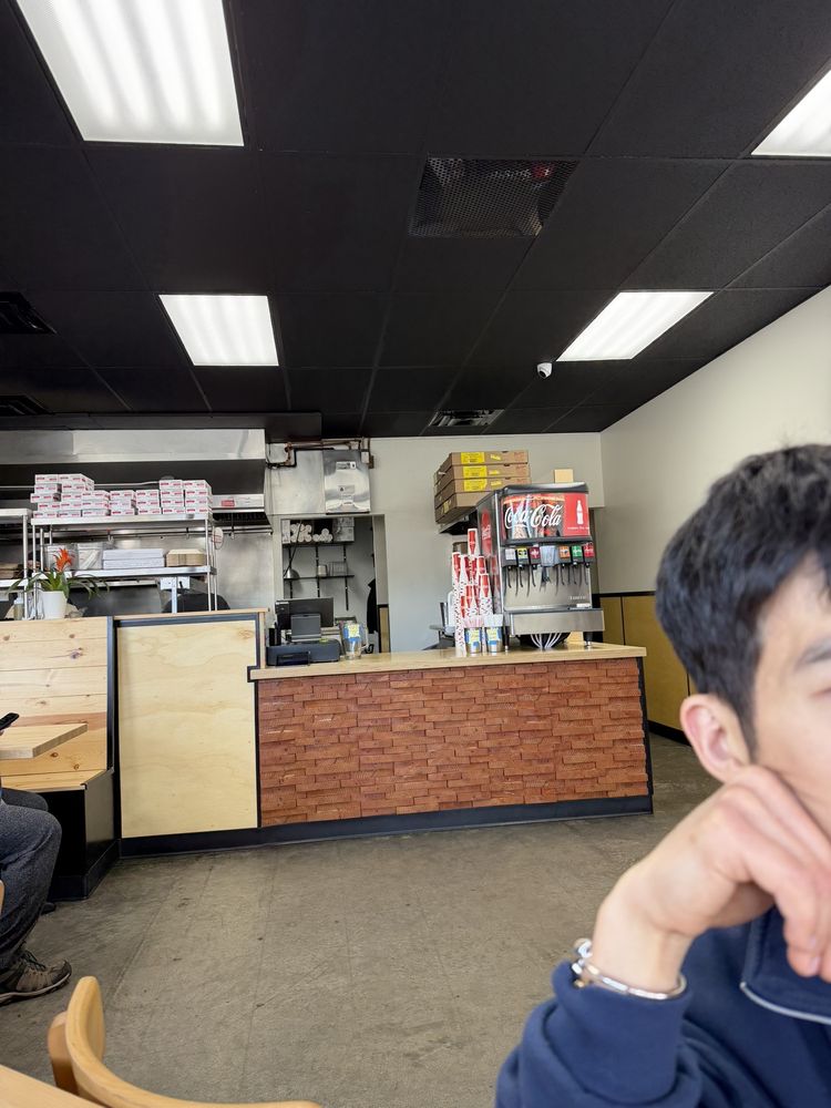 Inside the small dining room at Ugly Burger